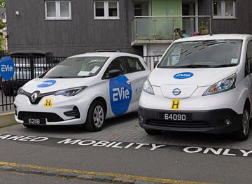 EVie parked car and van