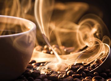 cup of coffee and coffee beans