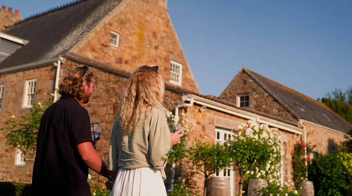 Image of 2 people having a wine tour at La Mare Estate