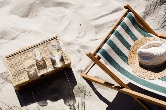image of a relaxing scene on a beach 